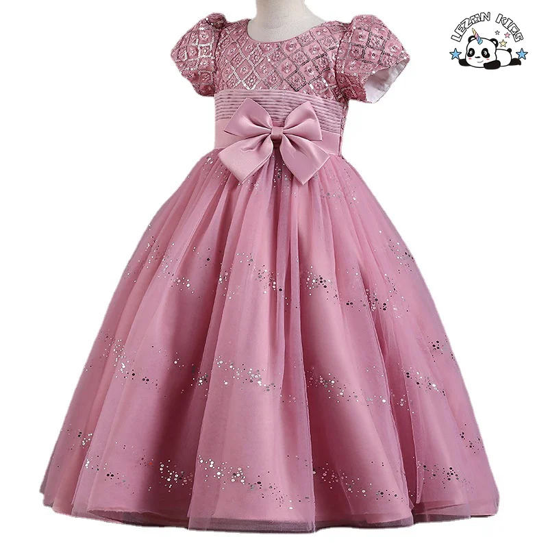 LEZONKIDS - Roupas infantis fantasia festa vestidos designs tule flores vestidos para meninas